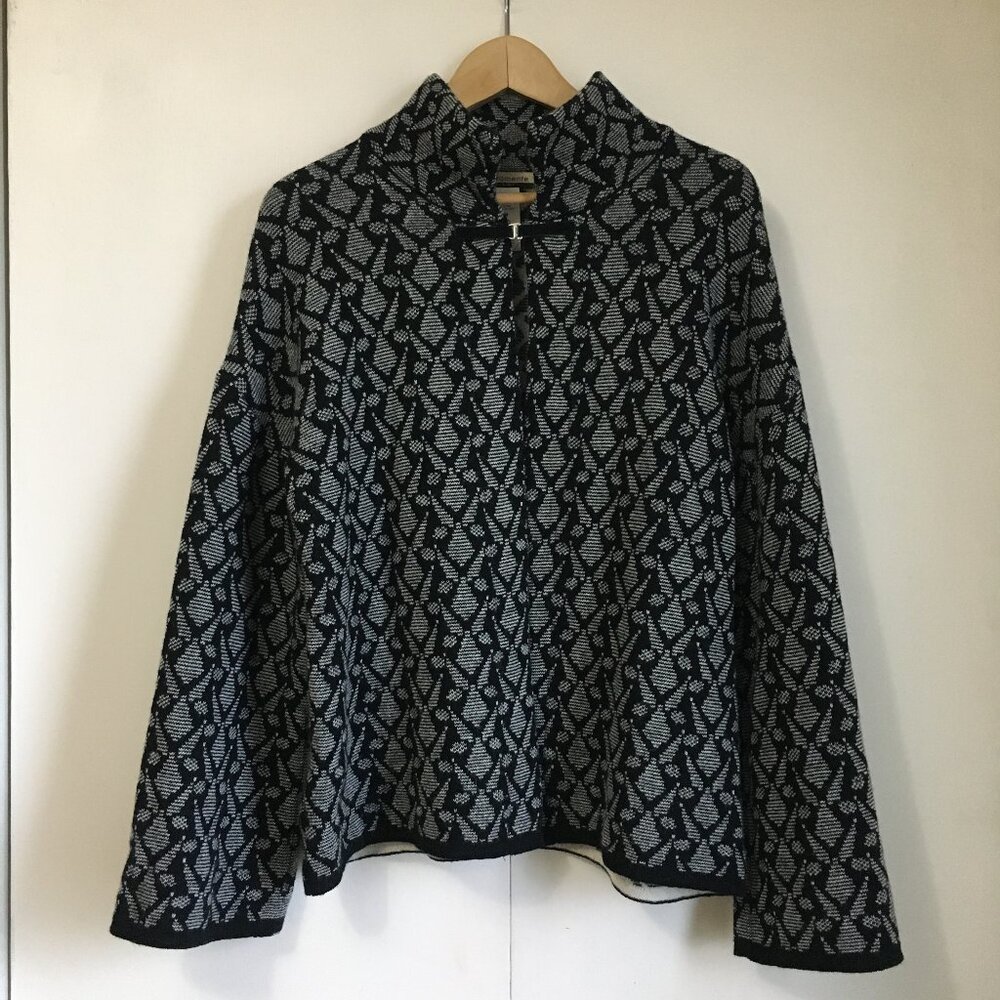 Chiaramente Italy 70% Wool Cape Cardigan Luxury Boutique Knit